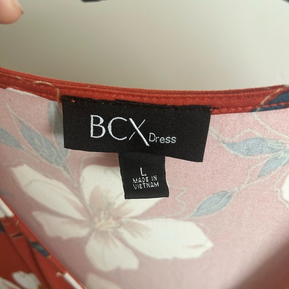 BCX Dark Orange Floral Dress, Size Large - Picture 4 of 4